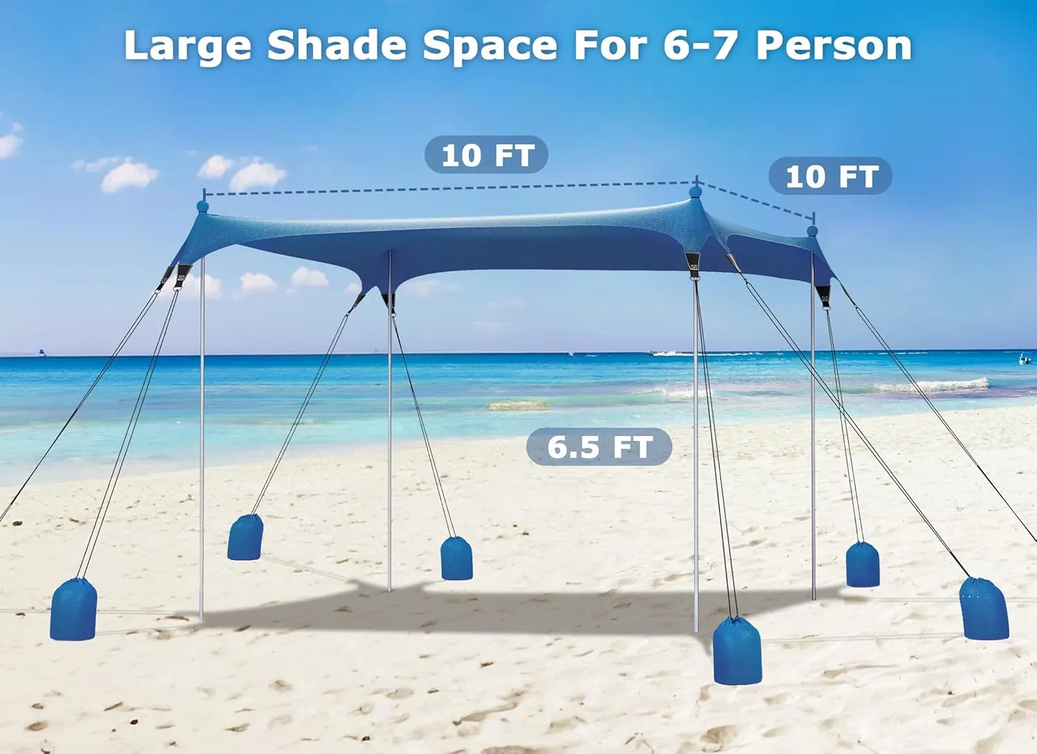 Gorich Beach Tent Sun Shelter with 8 Sandbags, UPF50  Protection & Windproof Pop Up Beach Canopy Tent Sun Shade for Family, Travel & Camping, Easy Setup Canopy Umbrella