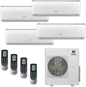 Gree MULTI42CLIV400-42,000 BTU Multi21  Quad-Zone Wall Mount Mini Split Air Conditioner Heat Pump 208-230V (9-9-9-9)