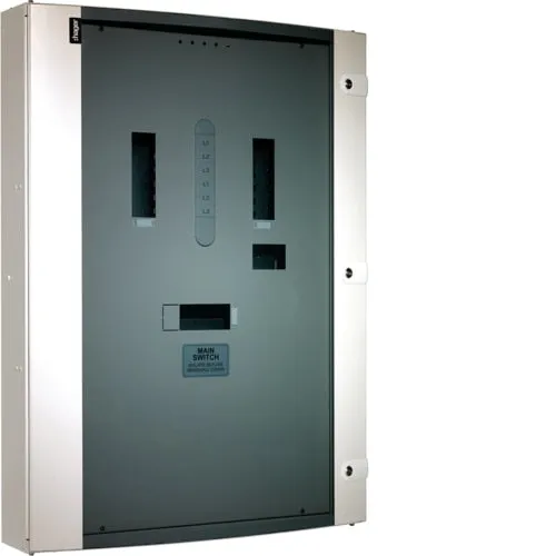 Hager JN204BG 250A Incoming 125A Outgoing 4 Way Outgoers Glazed Door CE