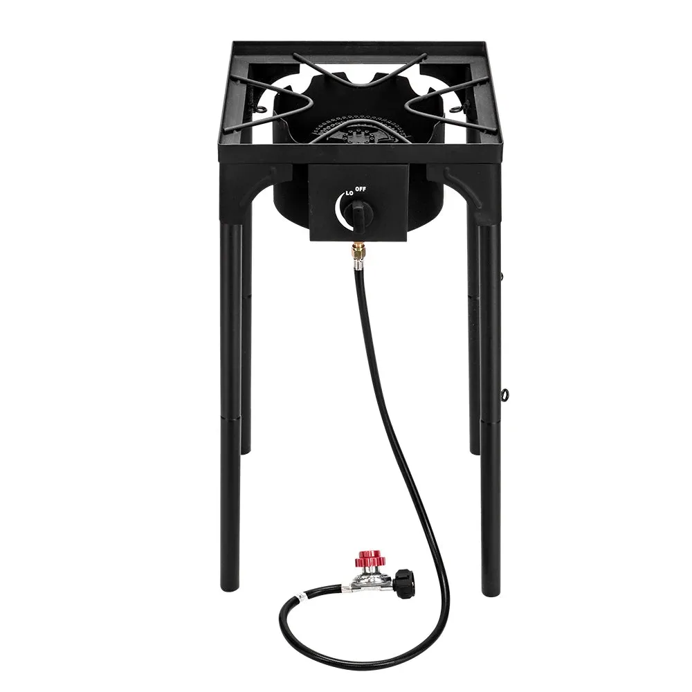 High Pressure Single Burner Propane Camp Stove 75000 BTU Portable Cast Iron Outdoor Cooker