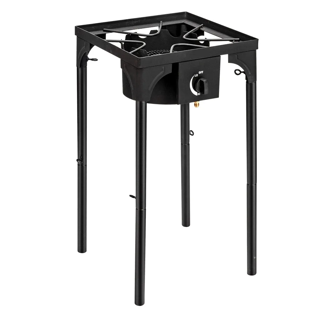 High Pressure Single Burner Propane Camp Stove 75000 BTU Portable Cast Iron Outdoor Cooker