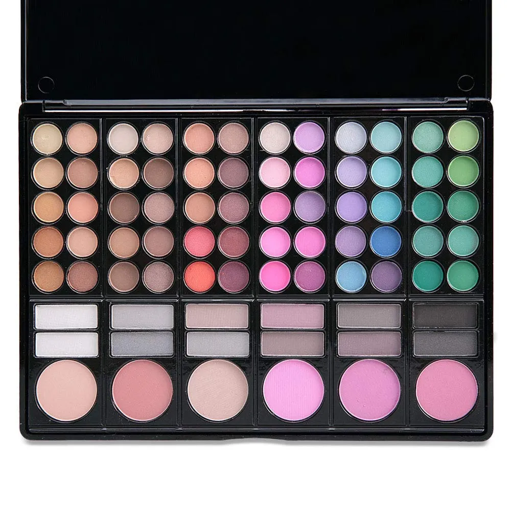 Highly Pigmented Eye Makeup Palette , 78 Colors Matte Shimmer Metallic Eyeshadow Pallet Long Lasting Blendable Natural Colors Waterproof Make Up Eye Shadows Cosmetics Gift Kit-Great for Travel (78#01)