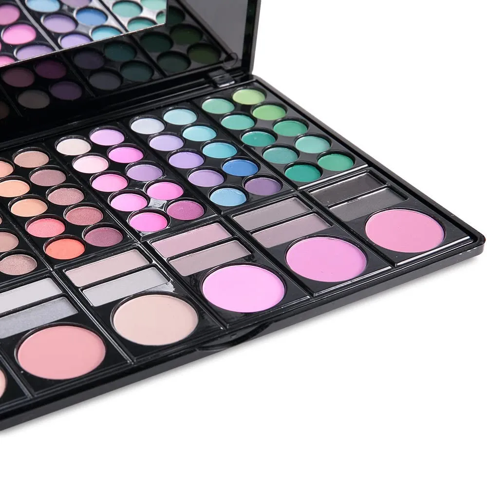 Highly Pigmented Eye Makeup Palette , 78 Colors Matte Shimmer Metallic Eyeshadow Pallet Long Lasting Blendable Natural Colors Waterproof Make Up Eye Shadows Cosmetics Gift Kit-Great for Travel (78#01)