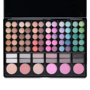 Highly Pigmented Eye Makeup Palette , 78 Colors Matte Shimmer Metallic Eyeshadow Pallet Long Lasting Blendable Natural Colors Waterproof Make Up Eye Shadows Cosmetics Gift Kit-Great for Travel (78#01)