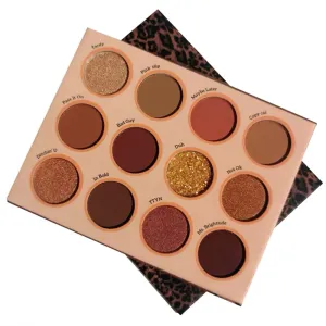 Highly Pigmented Eyeshadow Palette , 12 Colors Matte Shimmer Glitter Metallic Eyeshadow Palette Water proof Blendable Long Lasting Natural Colors Make Up Eyeshadow Cosmetics Gift Kit-Great for Travel