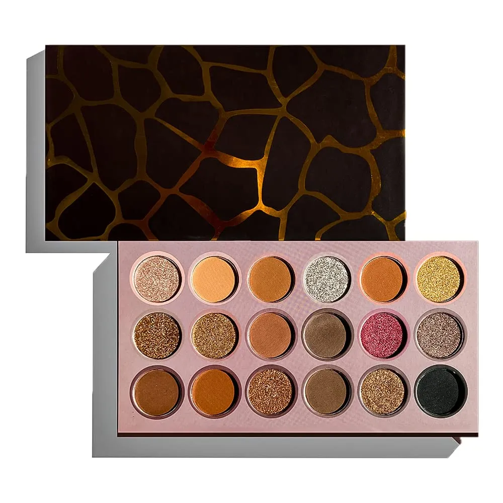 Highly Pigmented Eyeshadow Palette , 18 Colors Shimmer Matte Glitter Metallic Eyeshadow Palette Water proof Blendable Long Lasting Natural Colors Make Up Eyeshadow Cosmetics Gift Kit-Great for Travel