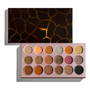 Highly Pigmented Eyeshadow Palette , 18 Colors Shimmer Matte Glitter Metallic Eyeshadow Palette Water proof Blendable Long Lasting Natural Colors Make Up Eyeshadow Cosmetics Gift Kit-Great for Travel