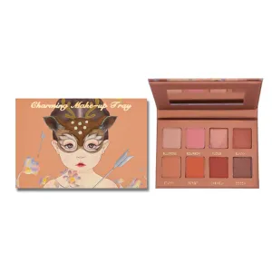 Highly Pigmented Eyeshadow Palette , 8 Colors Matte Shimmer Glitter Metallic Eyeshadow Palette Water proof Blendable Long Lasting Natural Colors Make Up Eyeshadow Cosmetics Gift Kit-Great for Travel (#02)