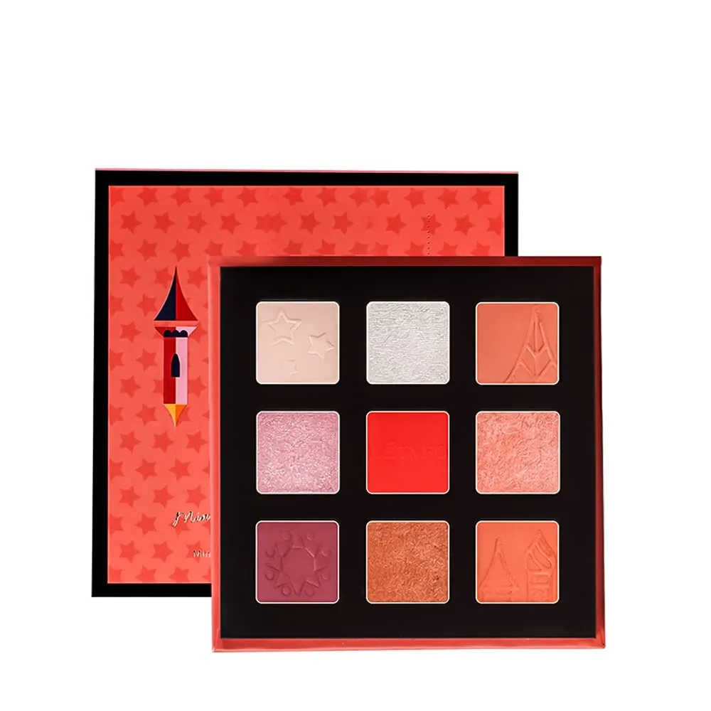 Highly Pigmented Eyeshadow Palette , 9 Colors Matte Shimmer Glitter Metallic Eyeshadow Palette Waterproof Blendable Long Lasting Natural Colors Make Up Eye Shadows Cosmetics Gift Kit-Great for Travel (#01)