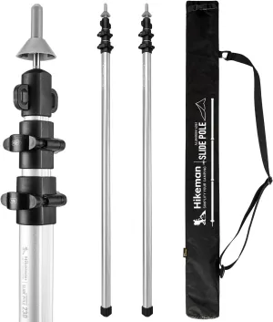 HIKEMAN Tarp Poles-Heavy Duty Aluminum Telescoping Tent Poles - Adjustable Set of 2 for Canopy, Awning and Hiking