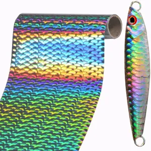 Hot Stamping Foil for DIY Fishing Lure Making Kit Holographic Lazer Fish Scales Handwork Bait Jig Colorful Heat Transfer Film Paper Fishing Gear Accessories Make Your Own Hard Fishing Bait Supplies