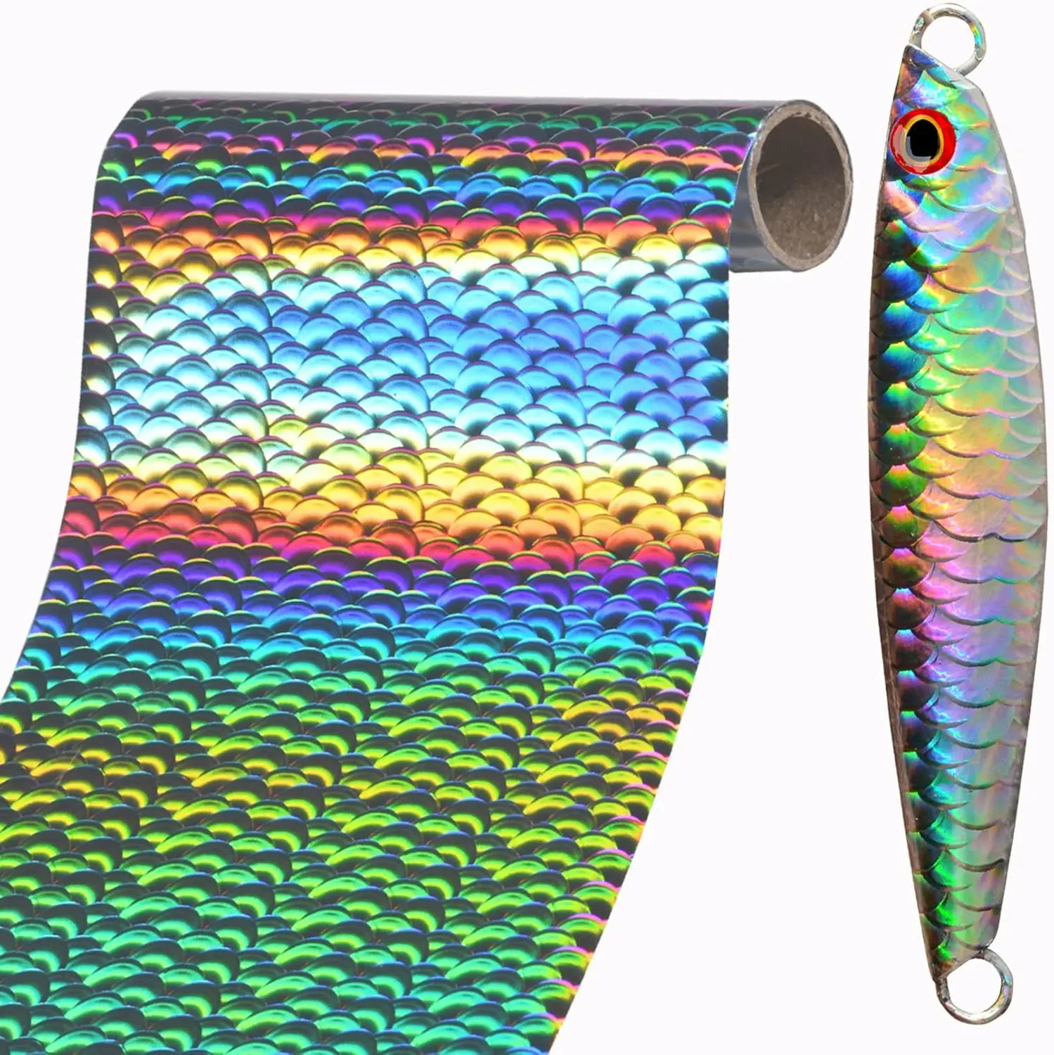 Hot Stamping Foil for DIY Fishing Lure Making Kit Holographic Lazer Fish Scales Handwork Bait Jig Colorful Heat Transfer Film Paper Fishing Gear Accessories Make Your Own Hard Fishing Bait Supplies
