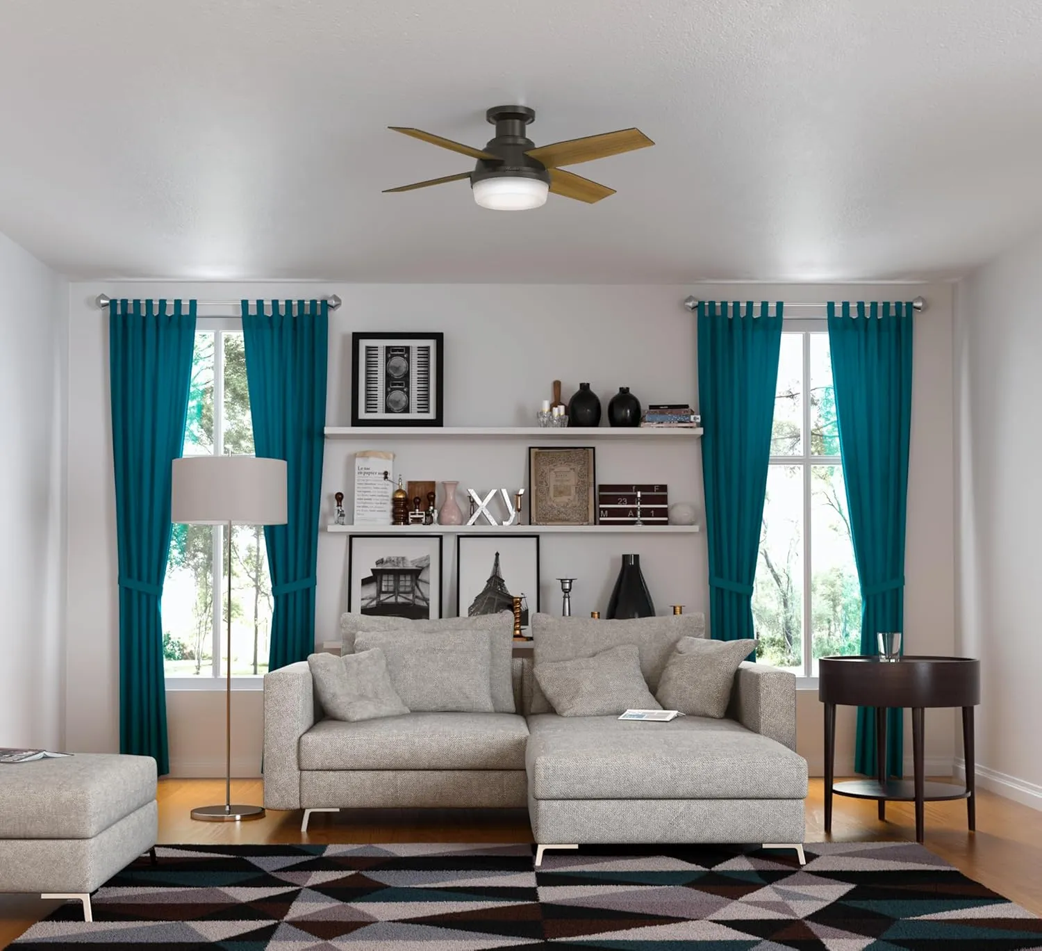 Hunter 59445 Dempsey Ceiling Fan 44 inches Noble Bronze