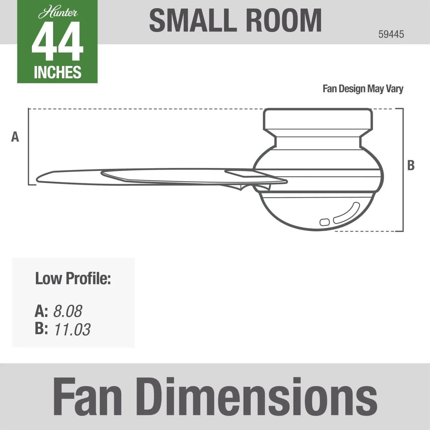 Hunter 59445 Dempsey Ceiling Fan 44 inches Noble Bronze