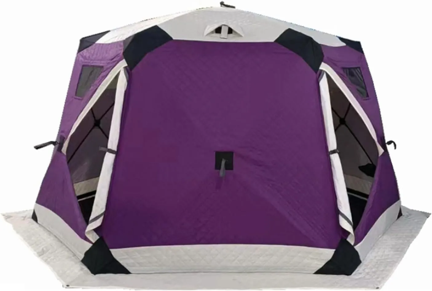 ice Fishing Tent ice Fishing shelter Insulated 3-4 Person Portable Quick-Open Hexagonal Warm and Anti-Cold Ice Fishing Tent with Chimney(Color:1)
