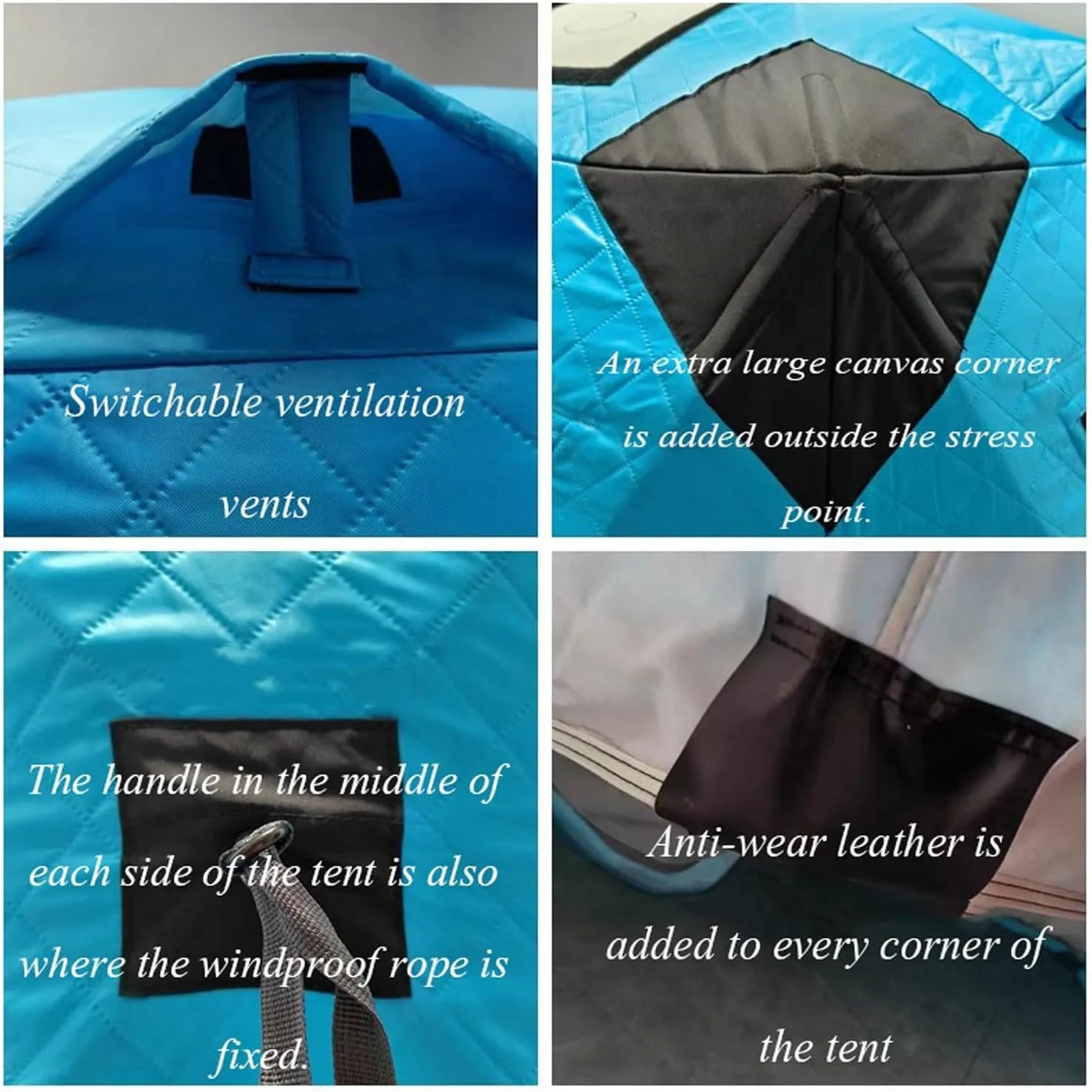 ice Fishing Tent ice Fishing shelter Insulated 3-4 Person Portable Quick-Open Hexagonal Warm and Anti-Cold Ice Fishing Tent with Chimney(Color:1)