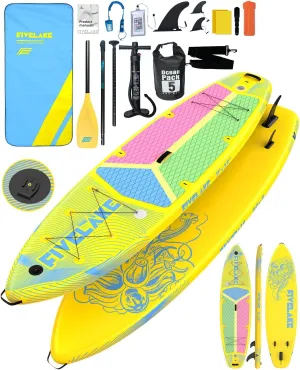 Inflatable Stand Up Paddle Board 11' x 35'' x 6'' Wide Stable Design,SUP Paddleboard Capacity 430lb for Adults Youth 120L Backpack,Carrying Strap,Double Action Pump,Waterproof Bag