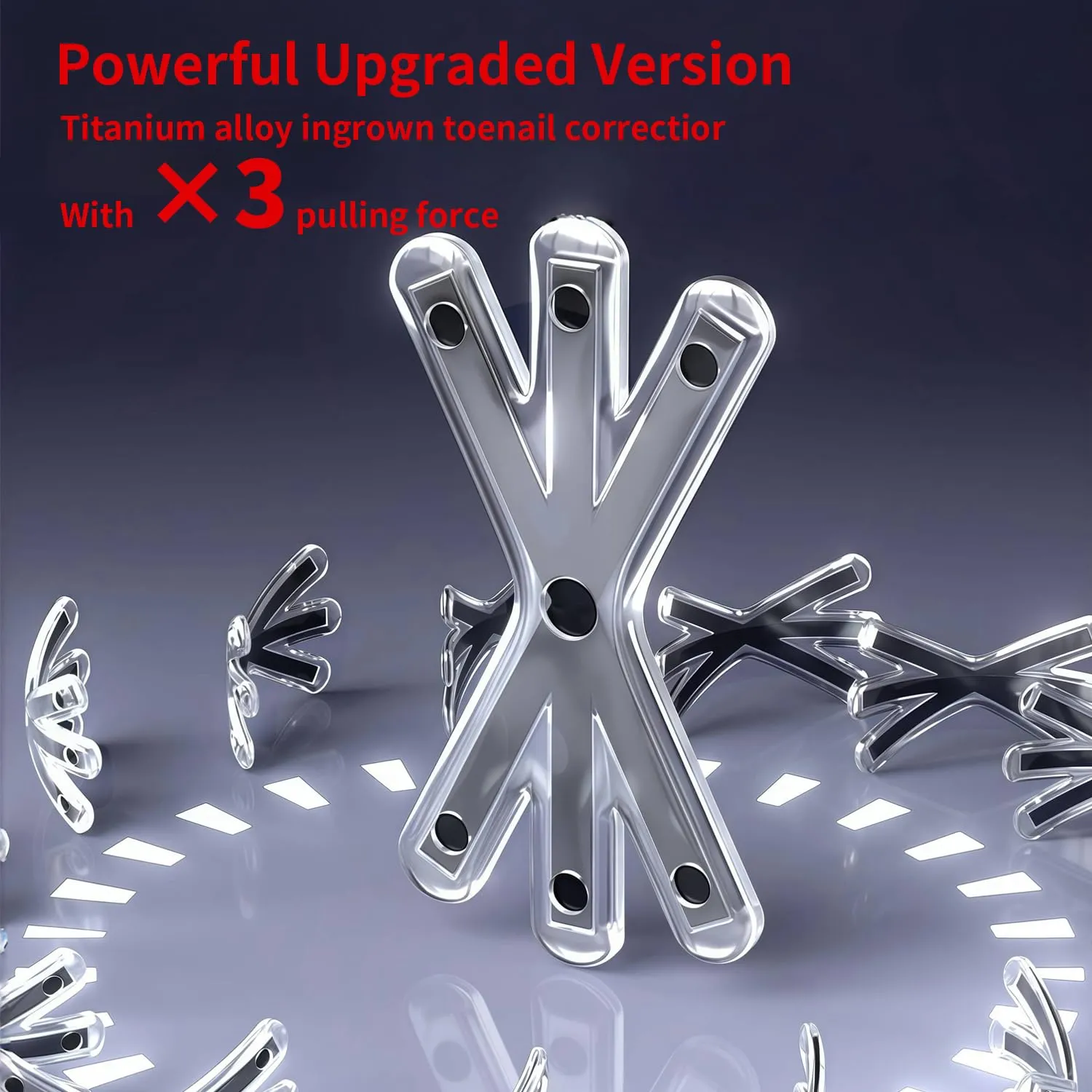 Ingrown Toenail Corrector with Upgraded 6-Angle Shape,3x Stronger Pull Force,30-Day Fast Correction Titanium Alloy Ingrown Toenail Treatment for Women and Man (Upgraded-Small-Bright Red)