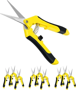 iPower 6.5 Inch Gardening Scissors Hand Pruner Pruning Shear for Gardening and Trimming, Heavy-Duty, Ultra Sharp Stainless Steel, Yellow, 10-Pack