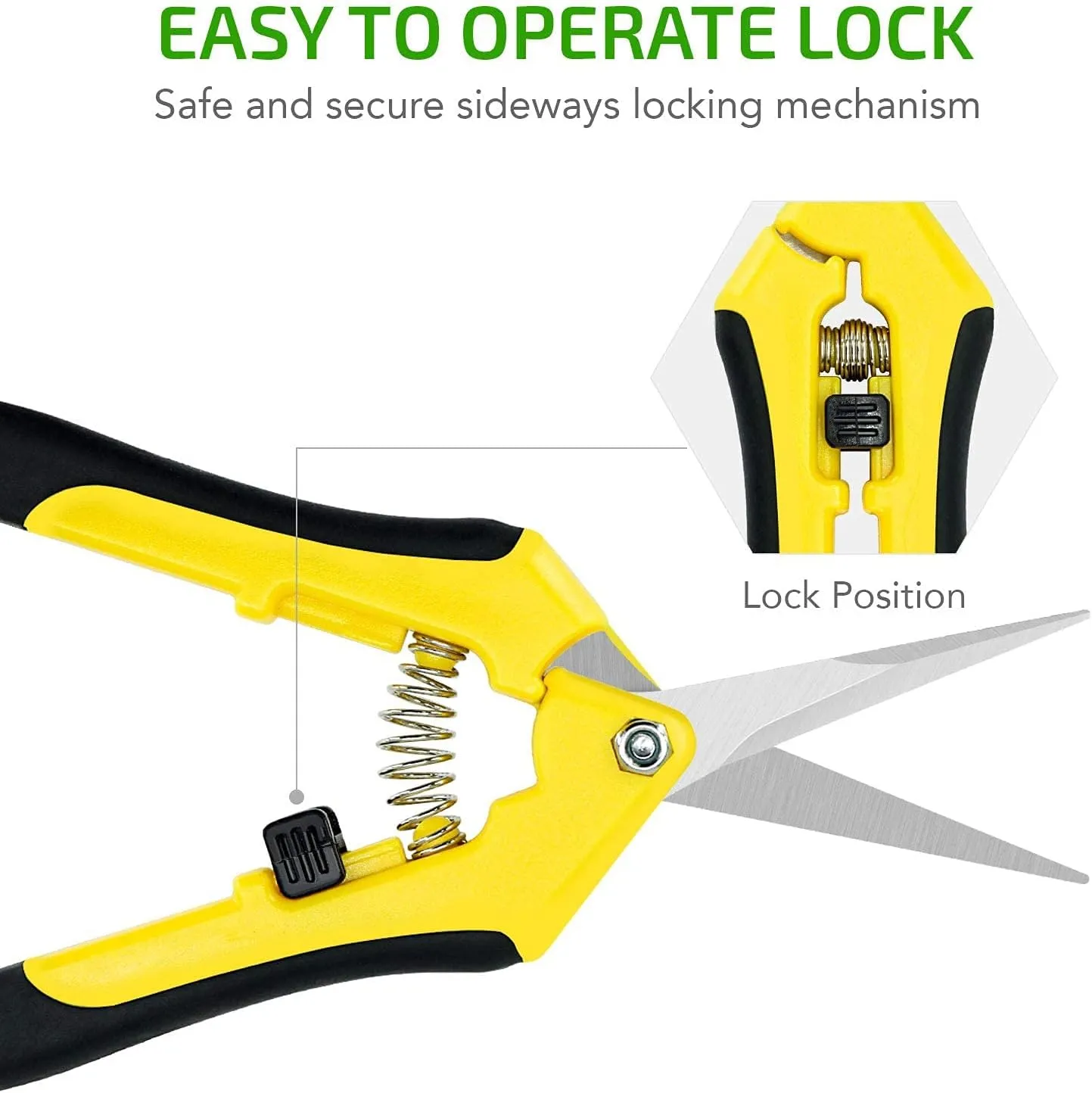 iPower 6.5 Inch Gardening Scissors Hand Pruner Pruning Shear for Gardening and Trimming, Heavy-Duty, Ultra Sharp Stainless Steel, Yellow, 10-Pack