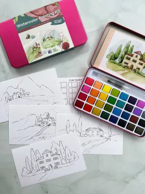 Italian Fields Watercolor Painting Kit