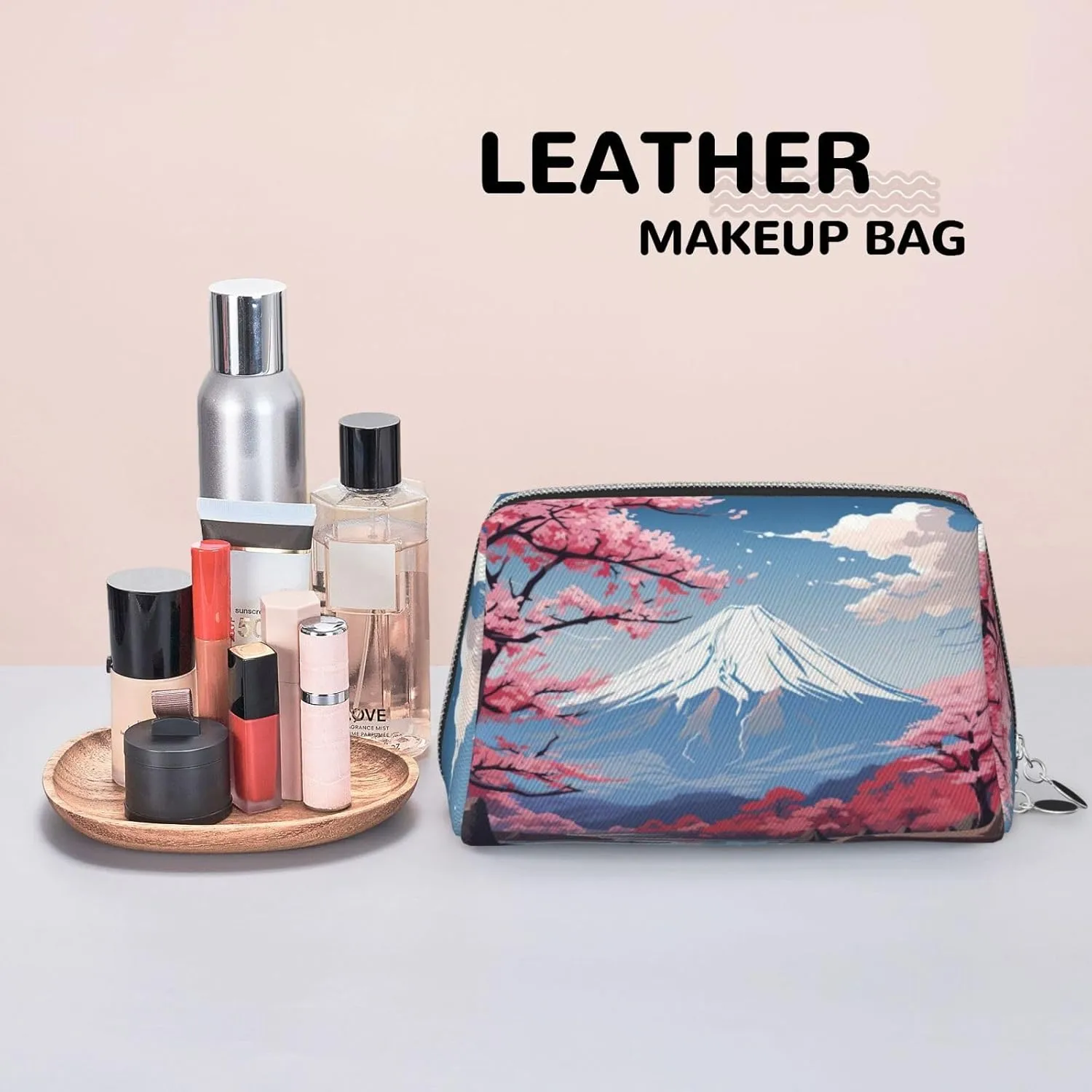 Japan Mount Fuji Landscape Travel-Ready Toiletry Bag, Compact Makeup Organizer For Women