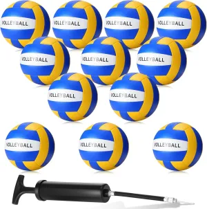 Jerify 12 Pcs Volleyball Official Size 5 Waterproof Soft Volleyball Kit Beach Volley Ball Pool Volley Balls for Beginner Teenager Adult Indoor Outdoor Beach Training Equipment
