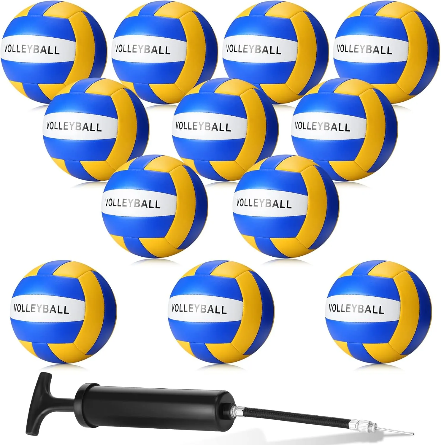 Jerify 12 Pcs Volleyball Official Size 5 Waterproof Soft Volleyball Kit Beach Volley Ball Pool Volley Balls for Beginner Teenager Adult Indoor Outdoor Beach Training Equipment
