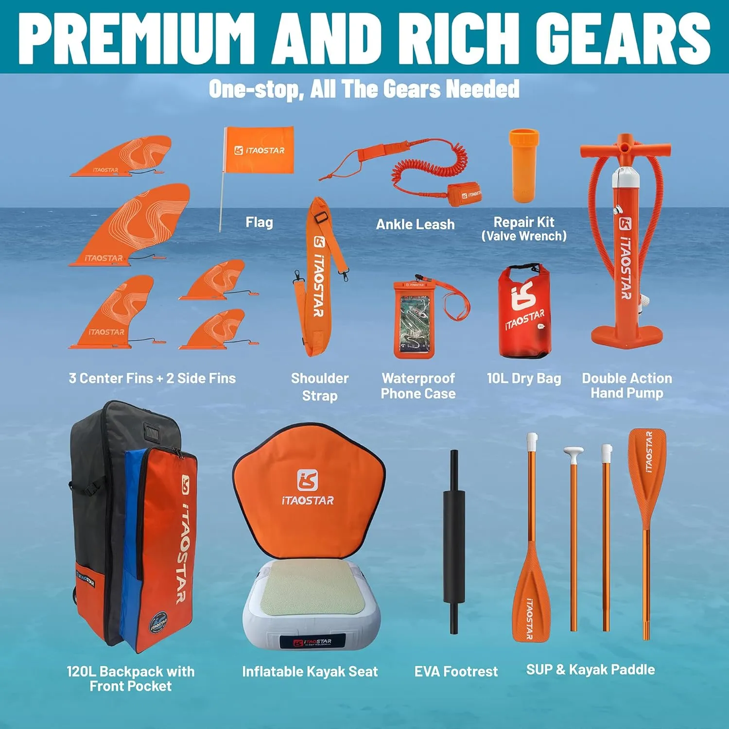 Journey 11'6" / 11'×34" / 11'×35" Extra Wide Paddle Board, One-Stop Premium SUP Board Accessories, Tailored Fins, Stable Inflatable Stand Up Paddle Boards for Youth/Adults of All Skill Levels