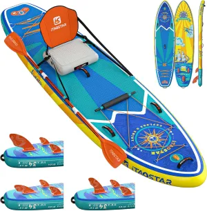 Journey 11'6" / 11'×34" / 11'×35" Extra Wide Paddle Board, One-Stop Premium SUP Board Accessories, Tailored Fins, Stable Inflatable Stand Up Paddle Boards for Youth/Adults of All Skill Levels