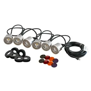 Kasco LED Stainless Lighting – Runs on 120VAC 60Hz Power | 19W per Fixture, 100 ft Power Cord, 6 fixtures | LED6S19-100 - Fountain NOT Included