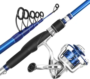 KastKing Compass Telescopic Fishing Rods and Combo, Sensitive Graphite Composite Blank, Easy to Travel, Packs to Just 17" in Length, Stainless Guides and Ceramic Rings, Combos w/ 4 1BB Spinning Reel