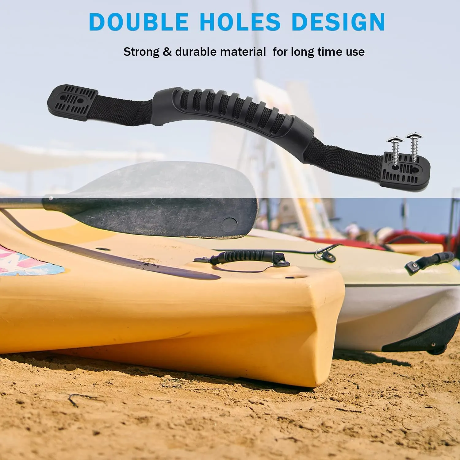 Kayak Carry Handle Rigging Kit -Kayak Canoe Carry Handles, 15 FT 6mm Elastic Bungee Cord Replacement Parts for Kayaks Canoes Boat Suitcase