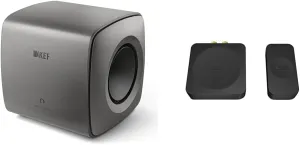 KEF KC62 Subwoofer & KW1TXRX Wireless Adapter Kit - Titanium Grey 1000W RMS Dual 6.5" Sub with 5GHz Wireless Transmitter & Receiver
