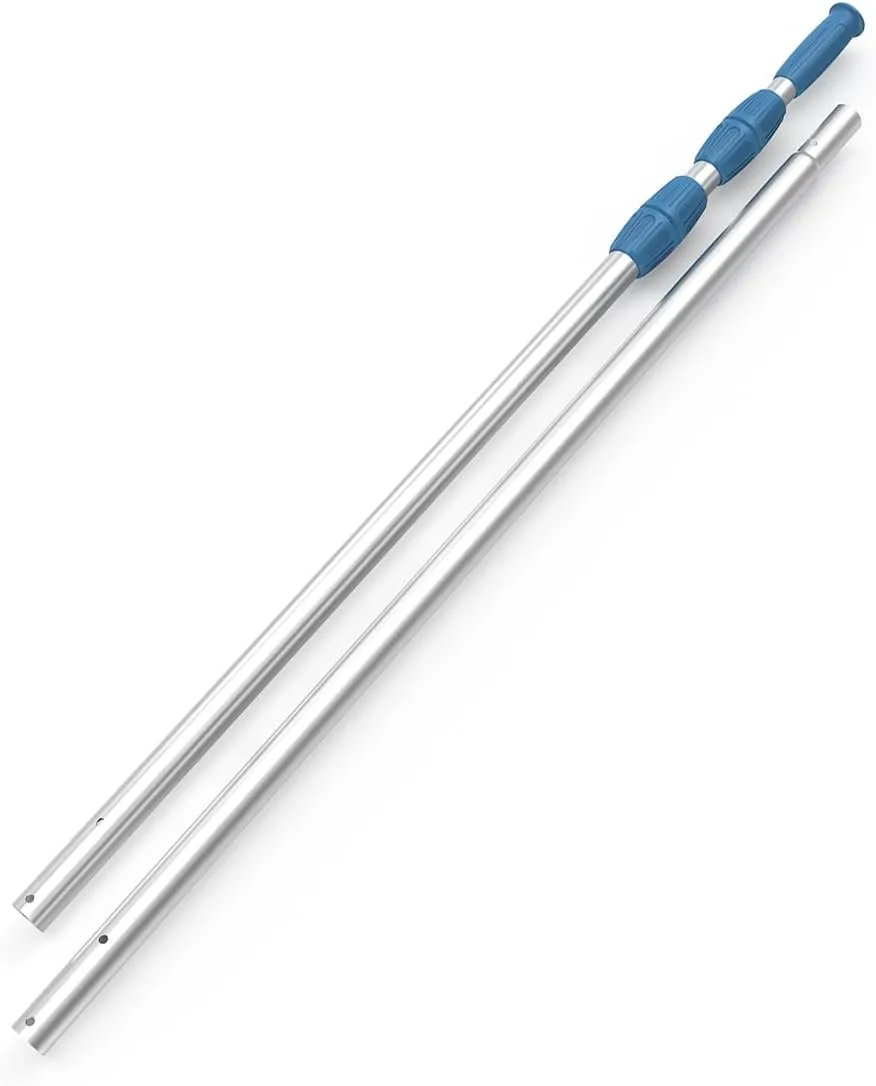 KEMANO Professional 12ft Heavy Duty Swimming Pool Pole, Telescopic Aluminum, Adjustable 3.4-12ft, Fits Pool Vacuum, Net, Brush, Hook, Cleaning Tools, Universal Mount, Anti-Slip Grip, Twist Lock Design