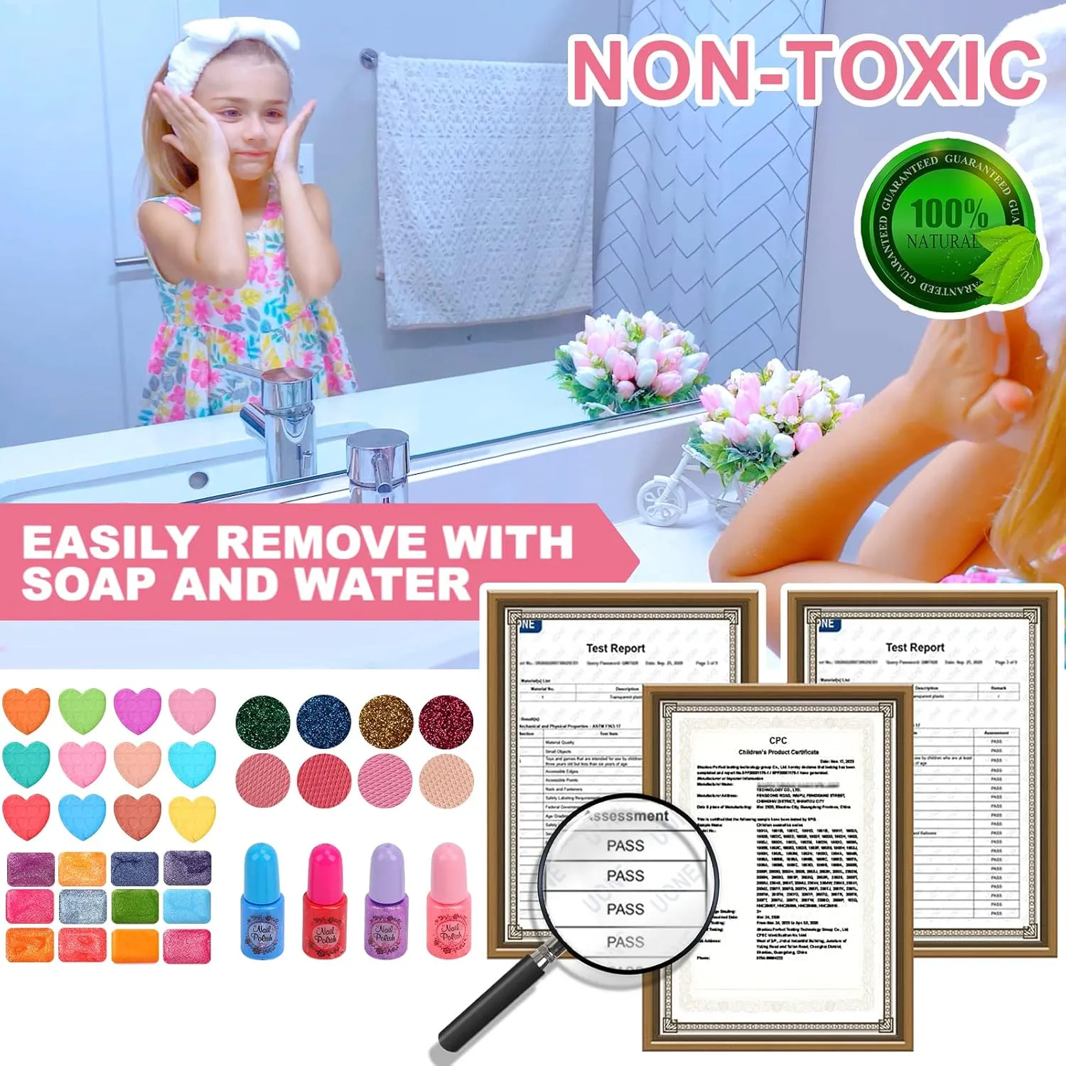 Kids Washable Makeup Kit Girl Toys for Gifts, Teensymic Toys for Girls Princess Birthday Gift Play Make Up Toys for Girls Toys Age 4 -12