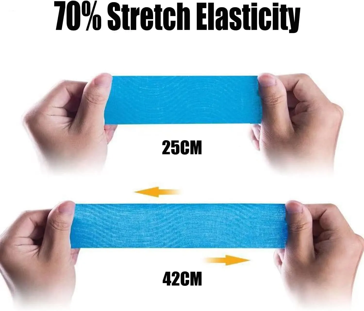 Kinesiology Tape Pro Athletic Sports Breathable Latex Free Tape for Ankle Knees Elastic Running Tennis Swimming Football Sports Activities Tapes(3 Rolls,60 Precut Strips Black)