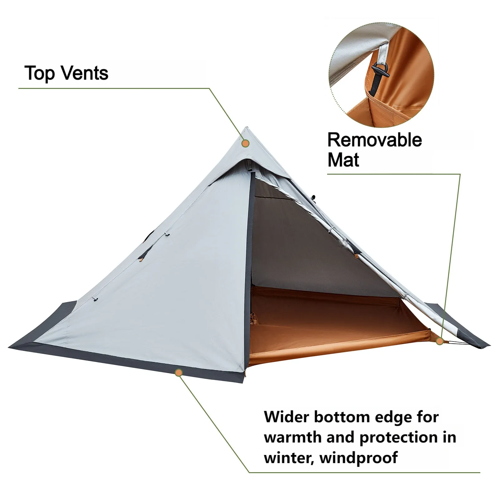 KingCamp Tipi Hot Tent & Deluxe Folding Cot Bundle
