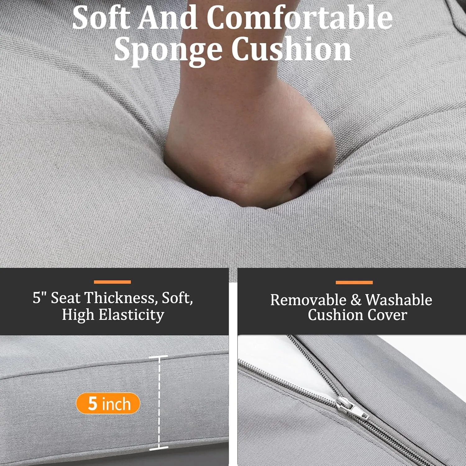 Kiss the Water Outdoor Patio Furniture Loveseat Sofa, All-Weather Metal Aluminum Patio Couch with 5" Thick and Soft Cushion and Wide Arm, Outdoor Couch for Balcony, Porch, Backyard