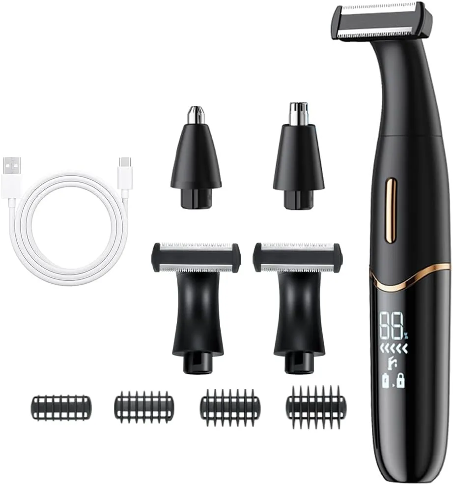KWAII Rechargeable Body Grooming Set,Beard Trimmer for Men,Eyebrow Trimmer, Ear and Nose Hair Trimmer for Men and Women,Hair Trimmers Clipper Professional Painless Facial Body Bikini Trimmer
