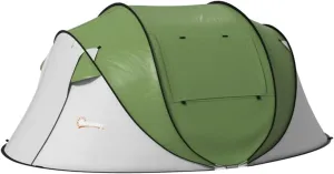 Large Family Camping Tent with Instant Setup & Waterproof Rainfly - 110"x82"x46" Green Shelter, Porch Area, Mesh Vents, Welded Floor, Carry Bag Included