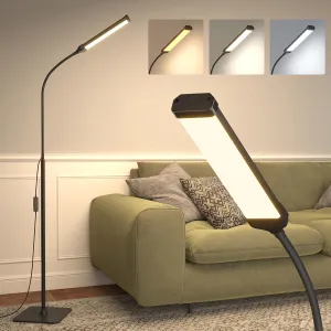 LED Floor Lamp, Reading Lamps Adjustable Stepless Colors & Brightness Gooseneck Standing Lamp, Nail Tech Lamp, Lash Light for Eyelash