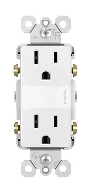 Legrand radiant Adjustable LED Night Light Outlet, Nightlight Electrical Outlets, Tamper Resistant, Safe for Kids, White, NTL885TRWCC6