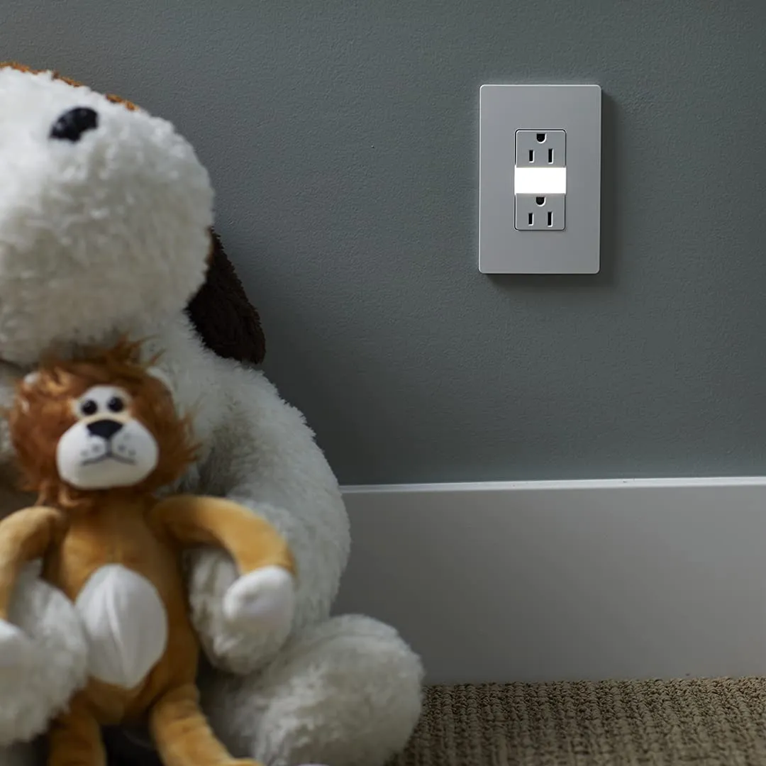Legrand radiant Adjustable LED Night Light Outlet, Nightlight Electrical Outlets, Tamper Resistant, Safe for Kids, White, NTL885TRWCC6