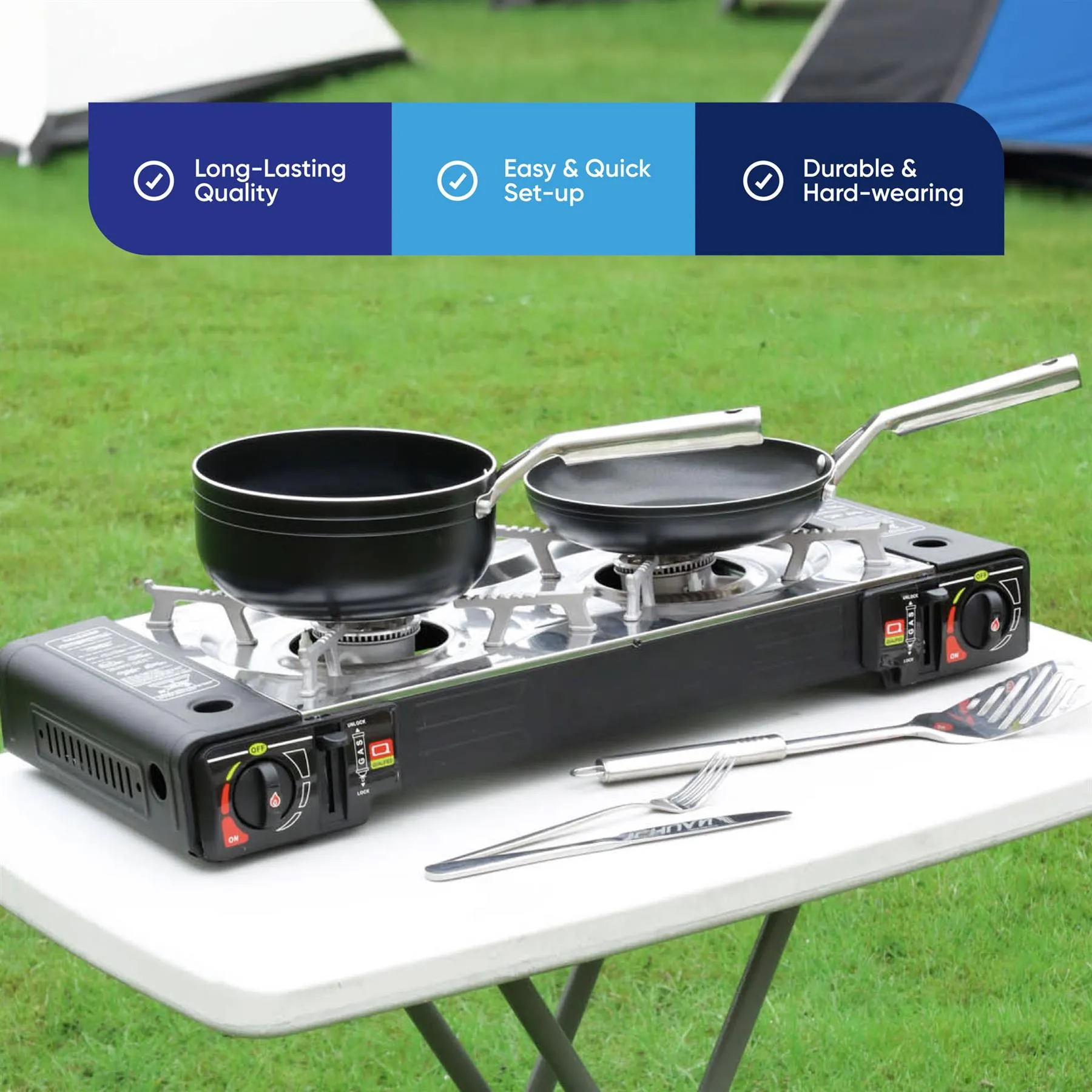 Leisureiwze Gourmet2 Double burner portable gas Cooking stove