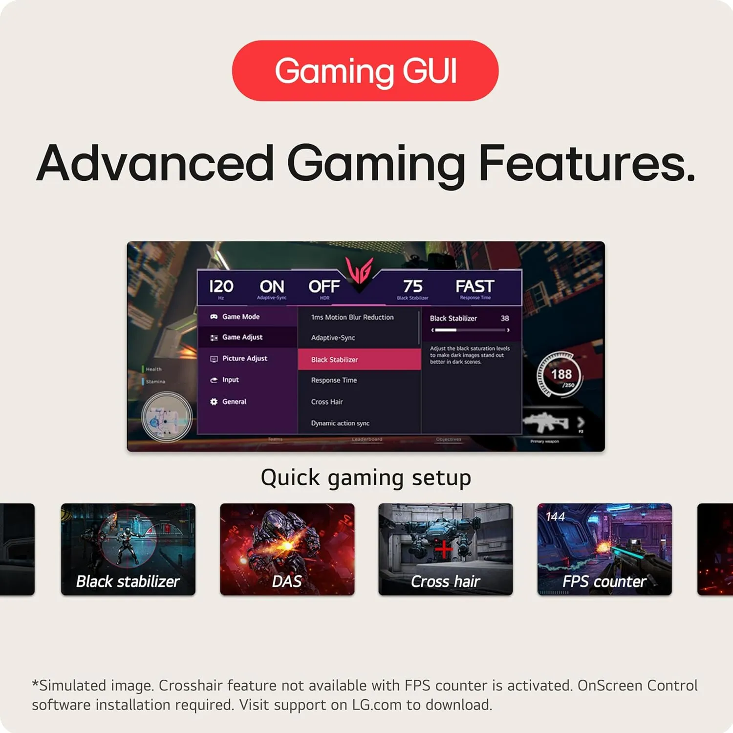 LG 45GR75DC-B Ultragear Curved Gaming Monitor 45-Inch 32:9 Dual QHD 1ms 200Hz VESA DisplayHDR 600 with DCI-P3 95% AMD FreeSync Premium Pro Enhanced Gaming GUI DTS HP:X 3-Way Adjustable Stand - Black