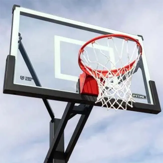 Lifetime 60" Mammoth Adjustable Tempered Glass Bolt-Down In-Ground Basketball Hoop