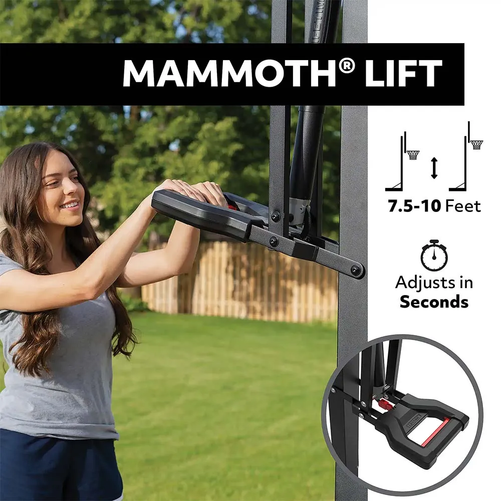 Lifetime 60" Mammoth Adjustable Tempered Glass Bolt-Down In-Ground Basketball Hoop