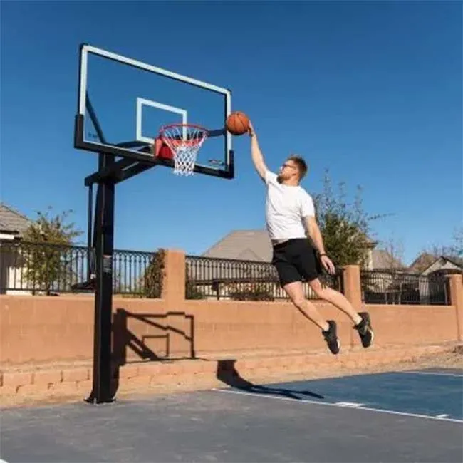 Lifetime 72" Mammoth Adjustable Tempered Glass Bolt-Down In-Ground Basketball Hoop