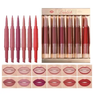 Lipstick and Lip Liner Combo | Matte Lip Liner and Lipstick Combo Set for Women | Waterproof Makeup Stain Kit for Dating Travel Outdoor Shopping Trip Vacation